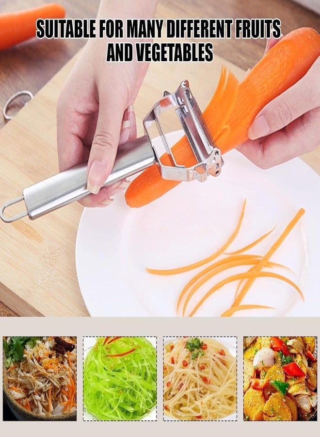 CLITZ Peeler for Vegetables and Fruits, 2 in 1 Stainless Steel Julienne Vegetable Peeler Multi-Functional Fruit & Veggie Shredder Slicer and Grater for Potatoes, Carrots, Cucumbers - Image 3